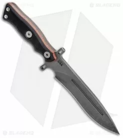 TOPS Knives Operator 7 Fixed Blade Knife Black G-10 (7.25" Acid Rain) -Avokelavavat Sales Store TOPS Knives Operator 7 Black SW BHQ 87299 jr spine