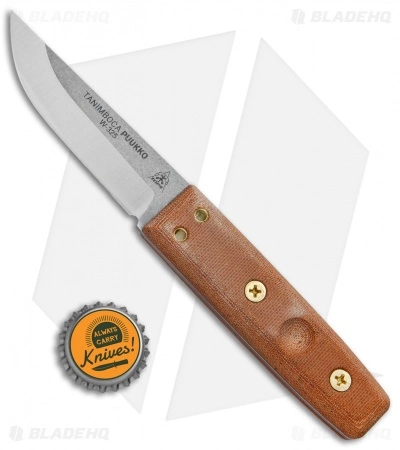 TOPS Knives Tanimboca Puukko Knife Tan Canvas Micarta (3.6" Satin) 6 TOPS Knives Tanimboca Puukko Knife Tan Canvas Micarta (3.6" Satin) - Image 4