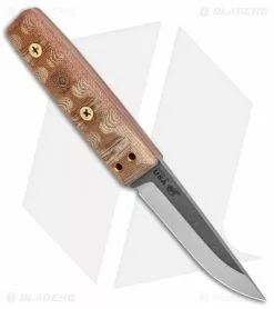 TOPS Knives Tanimboca Puukko Fixed Blade Rocky Mountian Micarta (3.625" Satin) -Avokelavavat Sales Store TOPS Tanimboca Puukko Rocky Mountain Micarta Satin TPTPUK01RMT BHQ 96738 jr spine