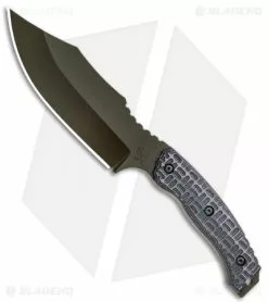 Trouble Blades Custom Bush Bitch Fixed Blade Knife Purple G-10 (5.0" Black)