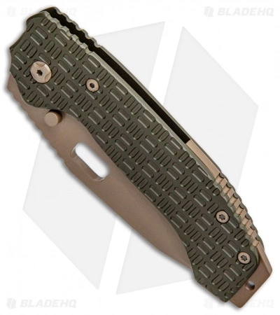 Trouble Blades Custom Full Size Mofo Knife Tron Dark Green Ti (3.75" Tan) 4 Trouble Blades Custom Full Size Mofo Knife Tron Dark Green Ti (3.75" Tan) - Image 2