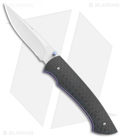 Tuch Knives Sparrowhawk D/A Automatic Knife CF/Blue Purple (2.8" Mirror) 3 Tuch Knives Sparrowhawk D/A Automatic Knife CF/Blue Purple (2.8" Mirror)