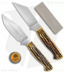 Schrade Uncle Henry 2 Piece Fixed Blade Knife Gift Set W/ Sharpening Stone -Avokelavavat Sales Store Uncle Henry 2pc Fixed Blade w Sharpening Stone Gift Set BHQ 123476 td size