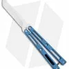 VMX Vallotton/Maverick Custom Balisong Knife Blue Ti (4.25" Satin S35VN)