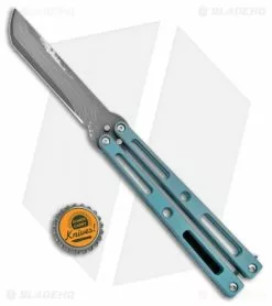 VMX Vallotton/Maverick Custom Balisong Knife Green Ti (4.25" Takefu Damascus) -Avokelavavat Sales Store VMX Vallotton Maverick Custom Balisong Green Ti Takefu Damascus BHQ 100582 jr bottlecap
