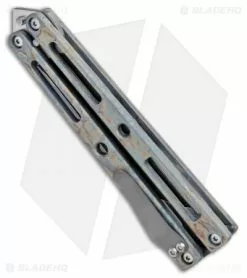 VMX Vallotton/Maverick Custom Balisong Knife Vulcan Ti (4.25" Damascus) -Avokelavavat Sales Store VMX Vallotton Maverick Custom Balisong Vulcan Ti Damascus BHQ 100584 jr side