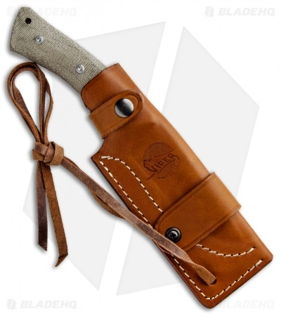 Viper Knives Gianghi Fixed Blade Knife Green Canvas Micarta (4.5" Satin) V4882CV 5 Viper Knives Gianghi Fixed Blade Knife Green Canvas Micarta (4.5" Satin) V4882CV - Image 3