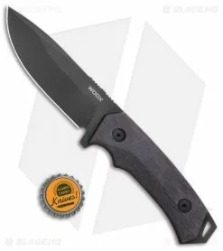 WOOX Rock62 Fixed Blade Knife Phantom Black Walnut Wood (4.5" Black) -Avokelavavat Sales Store WOOX Rock 62 Phantom Fixed Blade Black BHQ 135525 jr bottlecap