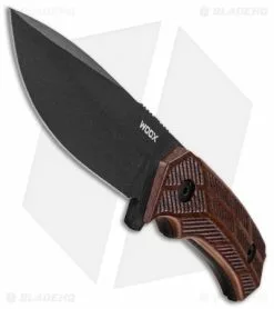WOOX Rock62 Fixed Blade Knife Engraved Walnut Wood (4.5" Black) -Avokelavavat Sales Store WOOX Rock 62 Walnut Knife Engraved Black BHQ 107643 jr point