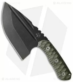Wander Tactical Triceratops XL Fixed Blade Knife Green Micarta (5.5" Black D2)