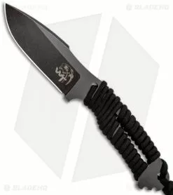 Wander Tactical Raptor Fixed Blade Knife Black Paracord (3.25" Clear Gunkote)