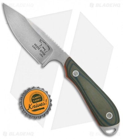 White River Knife & Tool White River Knives Caper Fixed Blade Knife Green/Orange G-10 (3" Stonewash) 6 White River Knife & Tool White River Knives Caper Fixed Blade Knife Green/Orange G-10 (3" Stonewash) - Image 4
