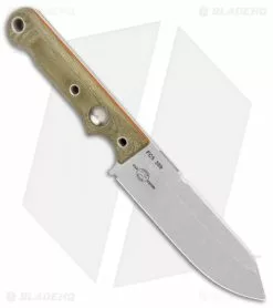 White River Knife & Tool White River FC5 Firecraft Fixed Blade Knife OD Green Micarta (5" Stonewash) -Avokelavavat Sales Store White River FC5 Firecraft OD Green Micarta SW BHQ 68958 er side