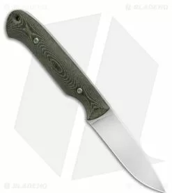 White River Knife & Tool White River Hunter Fixed Blade Knife Black/OD Green Micarta (3.5" Polish) -Avokelavavat Sales Store White River Hunter Fixed Blade Knife Black OD Green Micarta Polish BHQ 140634 kc spine 2