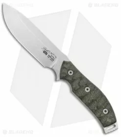 White River Knife And Tool White River Knives GTI Knife Green Micarta (4.5" Stonewash)