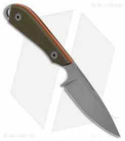 White River M1 Pro Backpacker Fixed Blade Knife Green Orange G-10 (3" SW) -Avokelavavat Sales Store White River Knives M1 Pro Backpacker Knife Hi Vis G10 3in SW BHQ 140622 td spine