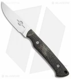 White River Knife & Tool White River Knives Small Game Fixed Blade Knife Black/Burlap Micarta (3" Satin)