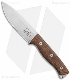 White River Knife & Tool White River Ursus 45 Fixed Blade Knife Natural Burlap Micarta (4.5" Stonewash)