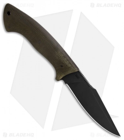 Winkler Knives Pathfinder Fixed Blade Knife Green Micarta (4.75" Black) 4 Winkler Knives Pathfinder Fixed Blade Knife Green Micarta (4.75" Black) - Image 2