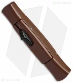 AKC 077 Concord OTF Automatic Knife Brown (3.25" Black Flat) -Avokelavavat Sales Store akc 077 otf brown black plain bottom cm