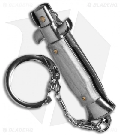 SKM 4" Keychain Stiletto Automatic Knife Gray (1.6" Satin Flat) 4 SKM 4" Keychain Stiletto Automatic Knife Gray (1.6" Satin Flat) - Image 2