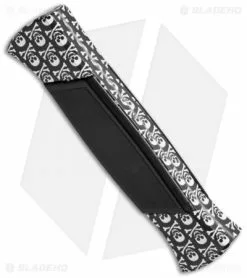 AKC 777 Blackfinger Dagger OTF Automatic Knife Jolly Roger (3.375" Black) -Avokelavavat Sales Store akc 777 jolly roger black dagger side cm 2