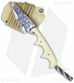 Alan Folts Knives Alan Folts Custom Titanium Minimalist Drop Point Neck Knife W/ Ivory Micarta