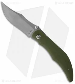 Alan Folts Knives Alan Folts Custom Standard Sultan Folder Green G-10 Knife (3.75" Stonewash)