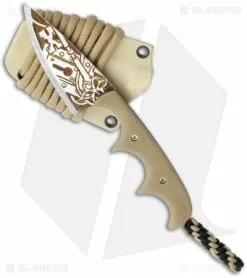 Alan Folts Knives Alan Folts Custom Titanium Minimalist Drop Point Neck Knife W/ Tan G10 Handle