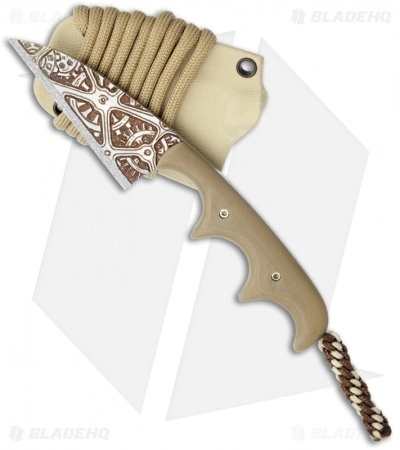 Alan Folts Knives Alan Folts Custom Titanium Minimalist Wharncliffe Neck Knife W/ Tan G10 Handle 3 Alan Folts Knives Alan Folts Custom Titanium Minimalist Wharncliffe Neck Knife W/ Tan G10 Handle