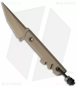 Amsler Knives Large Slik Tanto Fixed Blade Knife Burnt Bronze (2.75" Titanium)