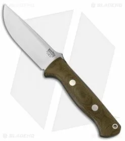 Bark River Knives Bravo 1 Fixed Blade Knife Green Canvas Micarta (4.25" CPM-3V)