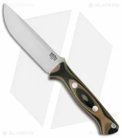 Bark River Bravo 1.25 Fixed Blade Knife Green Camo G-10 (5" A2 Satin)