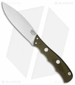 Bark River Canadian Special Fixed Blade Knife Green Canvas Micarta (4.25" 3V)