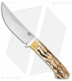 Bark River Classic Trailing Point Hunter Fixed Blade Knife Stag (4.5" Satin)