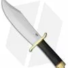 Bark River V-44 Bowie Fixed Blade Knife Black Canvas Micarta (9" Satin)