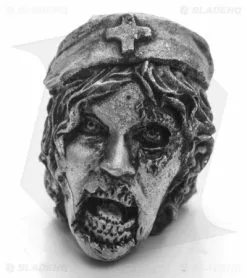 Barrett Custom Knives Barrett Custom Zombie Nurse Skull Bead - Pewter/Silver