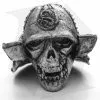 Barrett Custom Knives Barrett Custom Samurai Skull Bead - Pewter/Silver
