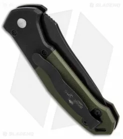Bear OPS Mini Bold Action V Tanto Auto Knife Black/Green G-10 (3.25" Black) -Avokelavavat Sales Store bear ops bold action IV tanto black green G10 black BHQ 51396 er side