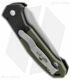 Bear OPS Mini Bold Action V Tanto Auto Knife Black/Green G-10 (3.25" Gray) -Avokelavavat Sales Store bear ops bold action IV tanto black green G10 gray BHQ 51398 jr side