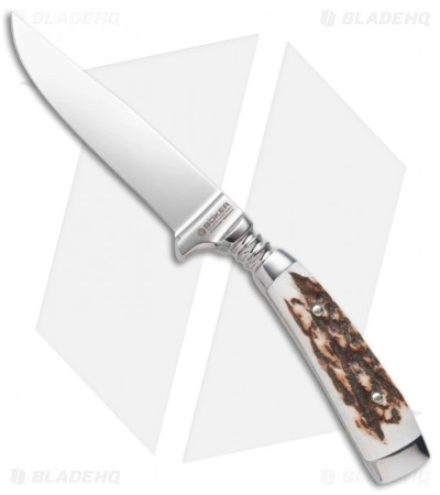 Boker Gobec Integral Nicker Fixed Blade Knife Stag (4" Mirror) 120532 3 Boker Gobec Integral Nicker Fixed Blade Knife Stag (4" Mirror) 120532