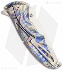Brian Tighe Custom Tighe Coon Knife NIRK Lock Multi-Color Titanium (3.75" Satin) -Avokelavavat Sales Store brian tighe coon back