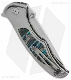 Brian Tighe Custom Tighe Coon Knife Mammoth Tooth Folder (3.75" Polished) -Avokelavavat Sales Store brian tighe flipper mirror polish coon mammoth tooth blue side