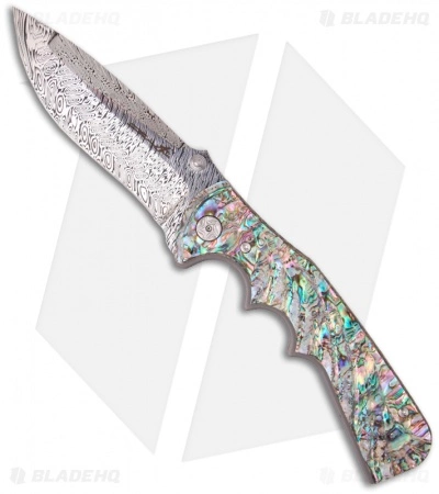 Brian Tighe Spicy Tighe Spring Assisted Knife W/ Abalone (4" Damasteel) 3 Brian Tighe Spicy Tighe Spring Assisted Knife W/ Abalone (4" Damasteel)