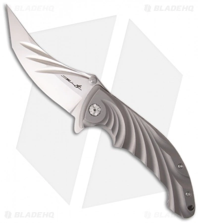 Brian Tighe Custom Tighe Stick Knife Titanium Folder (4" High Satin) 3 Brian Tighe Custom Tighe Stick Knife Titanium Folder (4" High Satin)