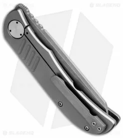 Burger Knives Custom LEXK Frame Lock Knife Titanium (3.25" Stonewash) -Avokelavavat Sales Store burger knives lexk framelock ti dl side