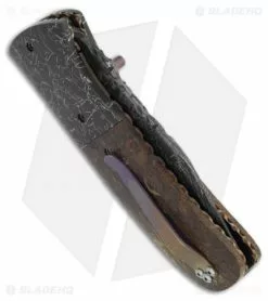 Burr Oak Knives First Responder Knife Vintage Rag Micarta (3.5" Damascus) -Avokelavavat Sales Store burr oak burr first responder folder side