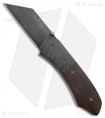 Burr Oak Knives Combat Utility Basic Knife CF/Micarta (3.375" Black) 3 Burr Oak Knives Combat Utility Basic Knife CF/Micarta (3.375" Black)
