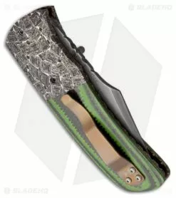 Burr Oak Knives Harpoon Knife Carbon Fiber/G-10 Folder (3.75" San Mai Damascus) 5 Burr Oak Knives Harpoon Knife Carbon Fiber/G-10 Folder (3.75" San Mai Damascus) -Avokelavavat Sales Store burr oak custom folder harpoon side