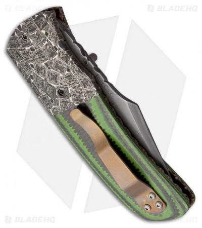 Burr Oak Knives Harpoon Knife Carbon Fiber/G-10 Folder (3.75" San Mai Damascus) 4 Burr Oak Knives Harpoon Knife Carbon Fiber/G-10 Folder (3.75" San Mai Damascus) - Image 2